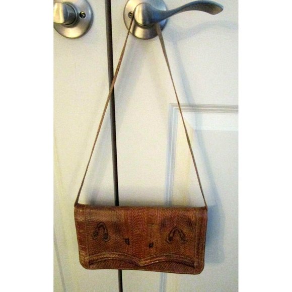 Vintage MCM Snakeskin Leather/Suede Thailand Clutch Purse with Detachable Strap - Picture 7 of 10